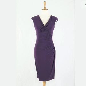 LAURE. Ralph Lauren Plum Ruched Sheath Dress 2